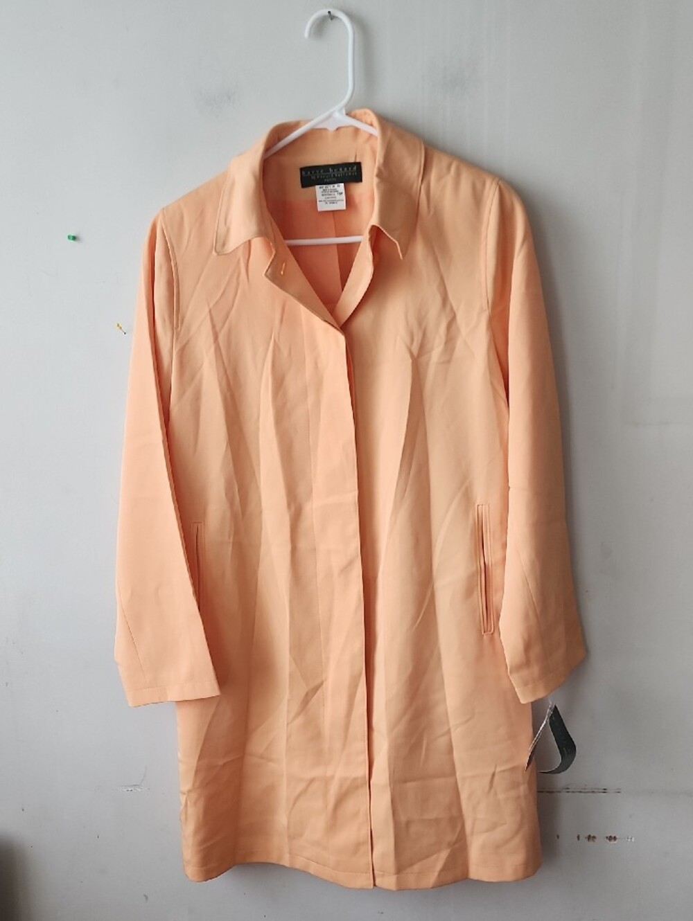 Women's Peach Single-Button Trench Coat - Picture 2 of 13